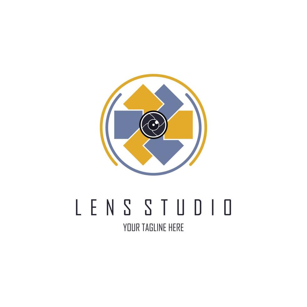 camera foto lens studio logo ontwerpsjabloon voor merk of bedrijf en andere vector