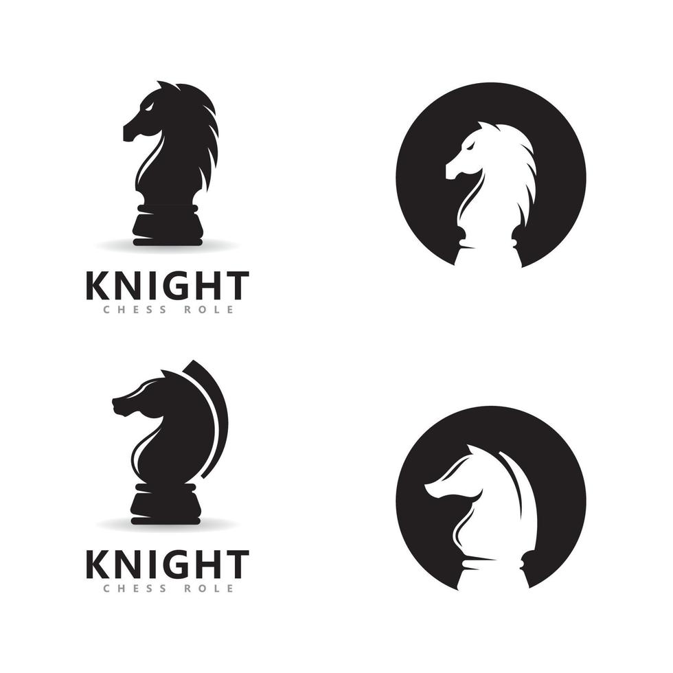 schaak ridder rol logo vector, schaakstuk vector iconen