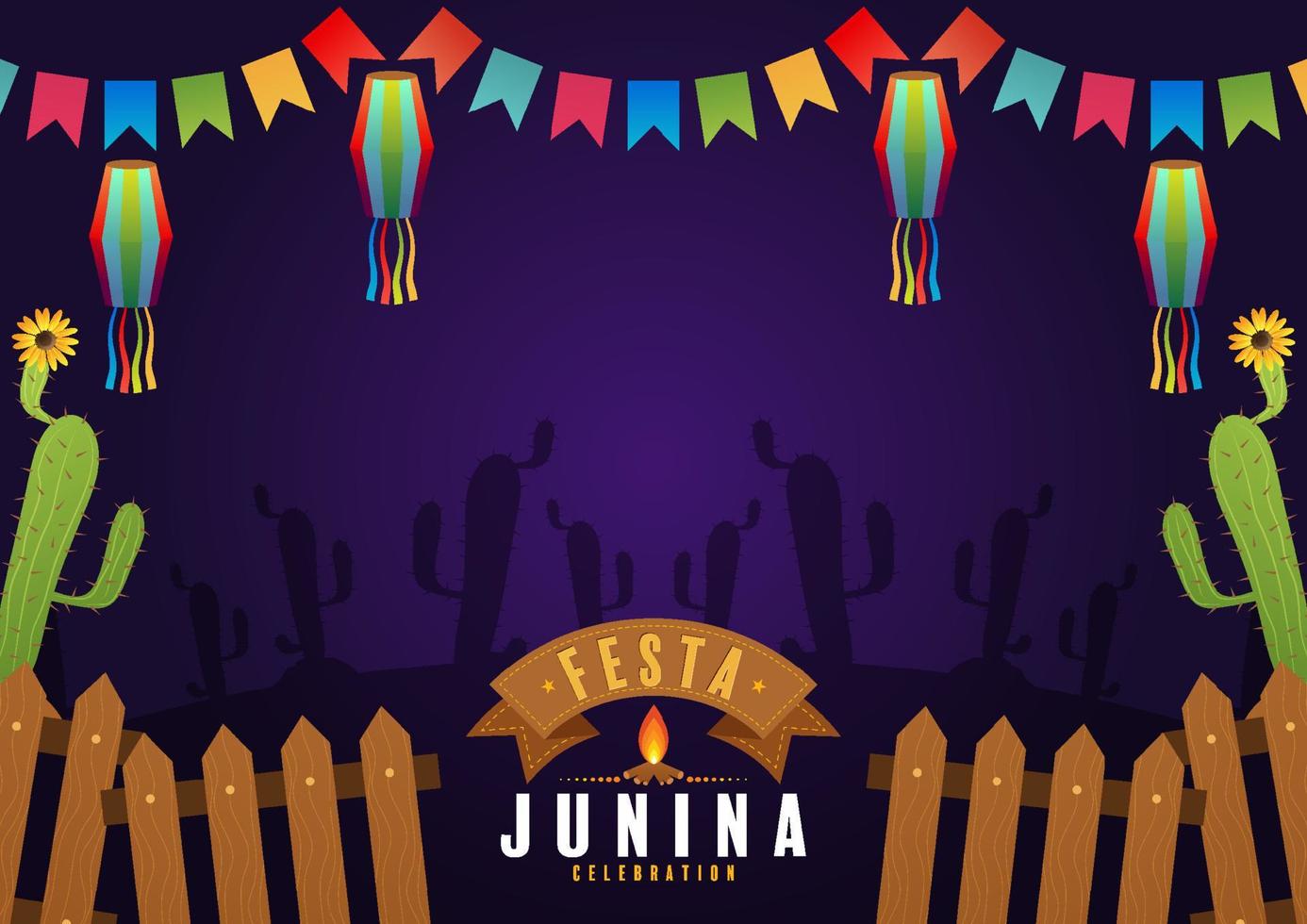 festa junina poster juni festival. vector