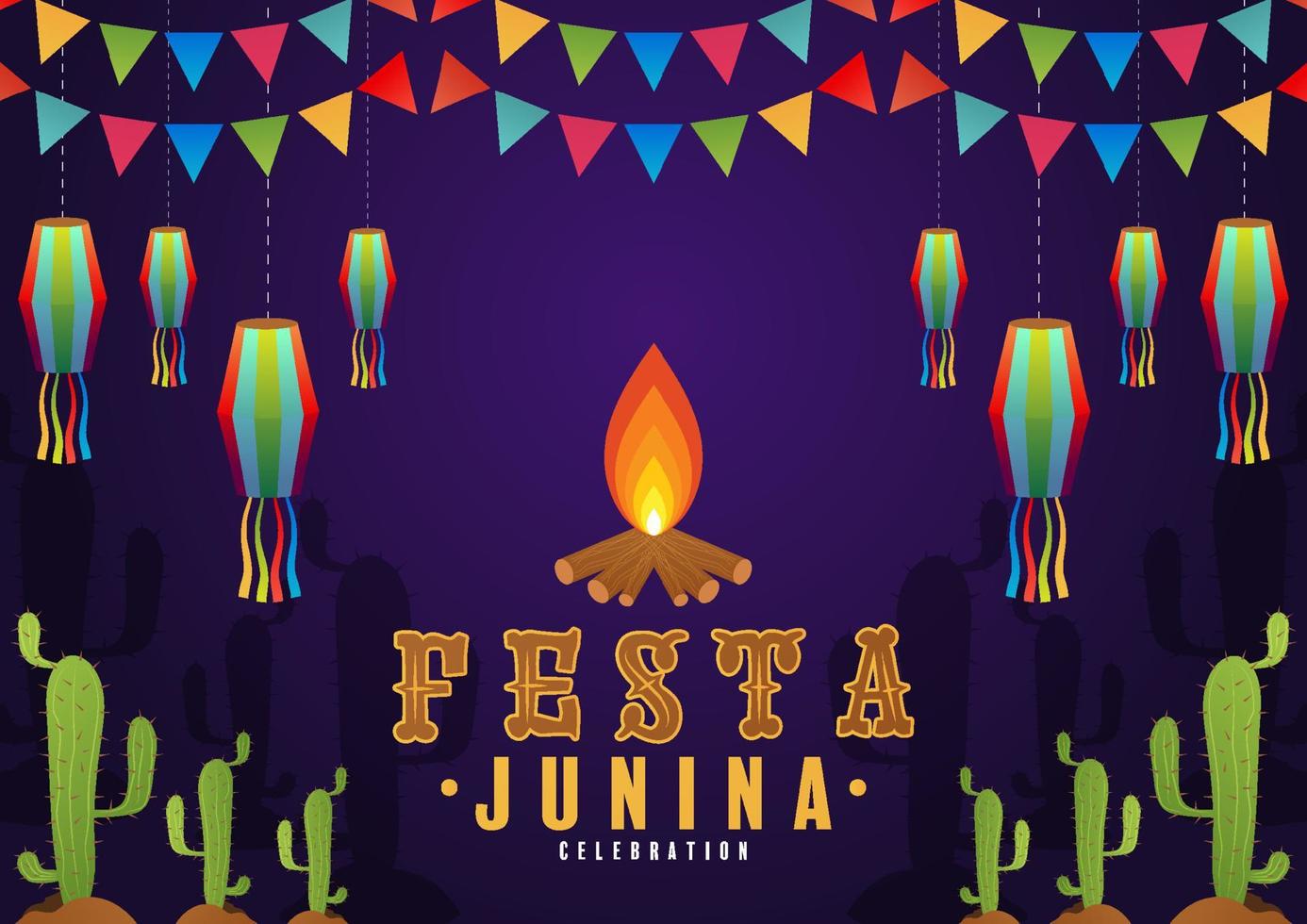 festa junina poster juni festival. vector