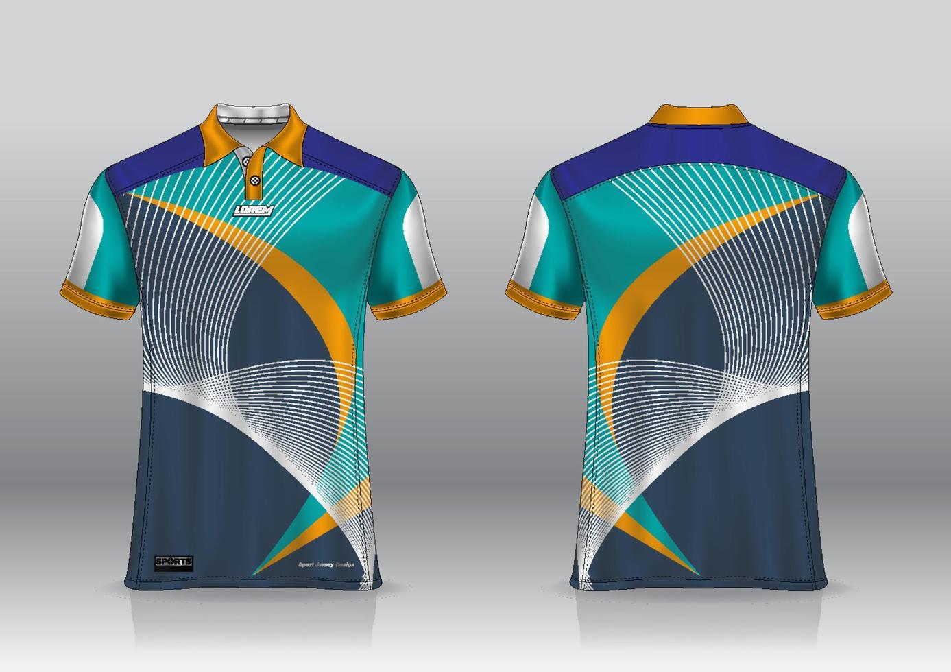 poloshirt uniform ontwerp, kan worden gebruikt voor badminton, golf in vooraanzicht, achteraanzicht. jersey mockup vector, design premium zeer eenvoudig en gemakkelijk aan te passen vector