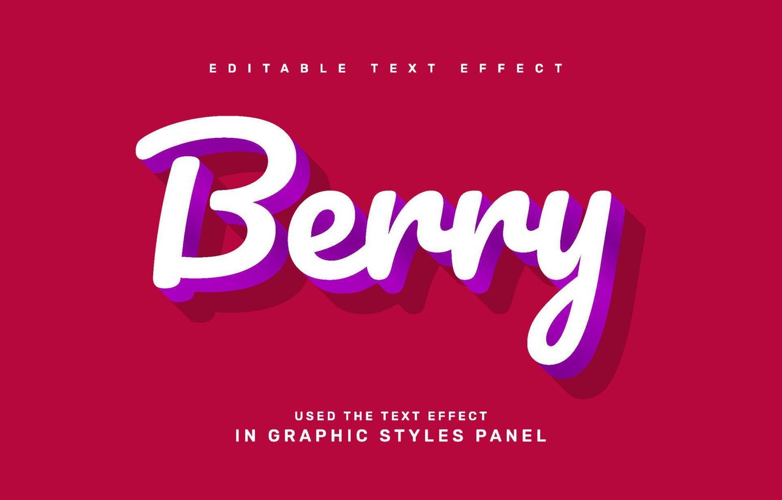 berry bewerkbare teksteffectsjabloon vector