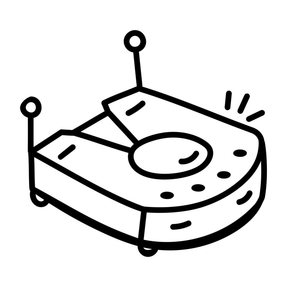 een dvd-boxspel, doodle icon vector
