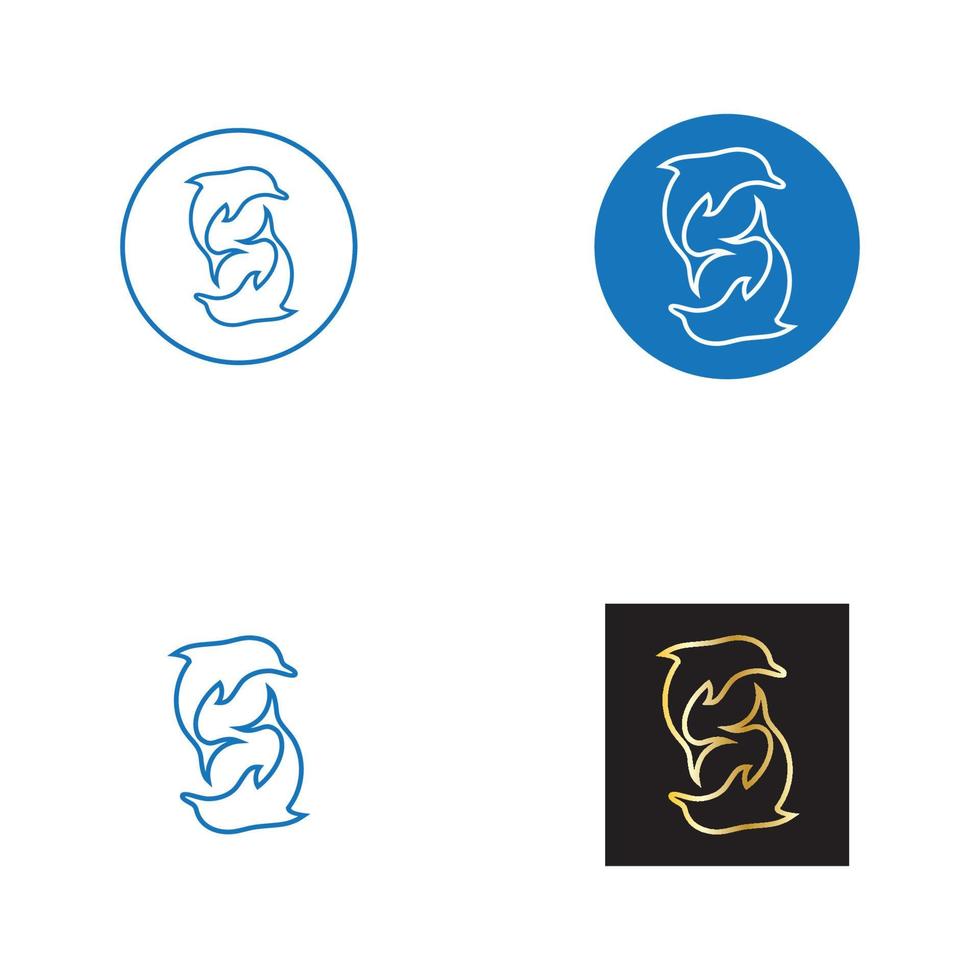 dolfijn pictogram logo ontwerp vector