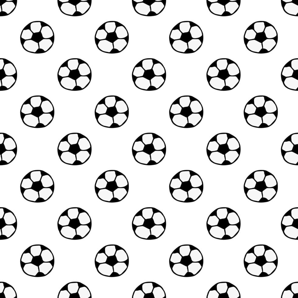 naadloos patroon met voetbal. doodle vectorillustratie met voetbal bal. gekleurde voetbal achtergrond vector