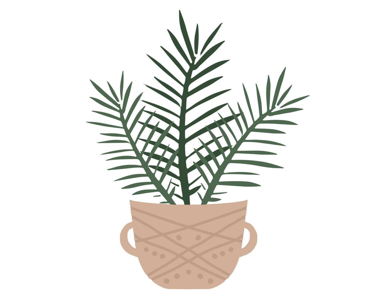 woondecoratie met planten, met de hand getekende illustratie. vector