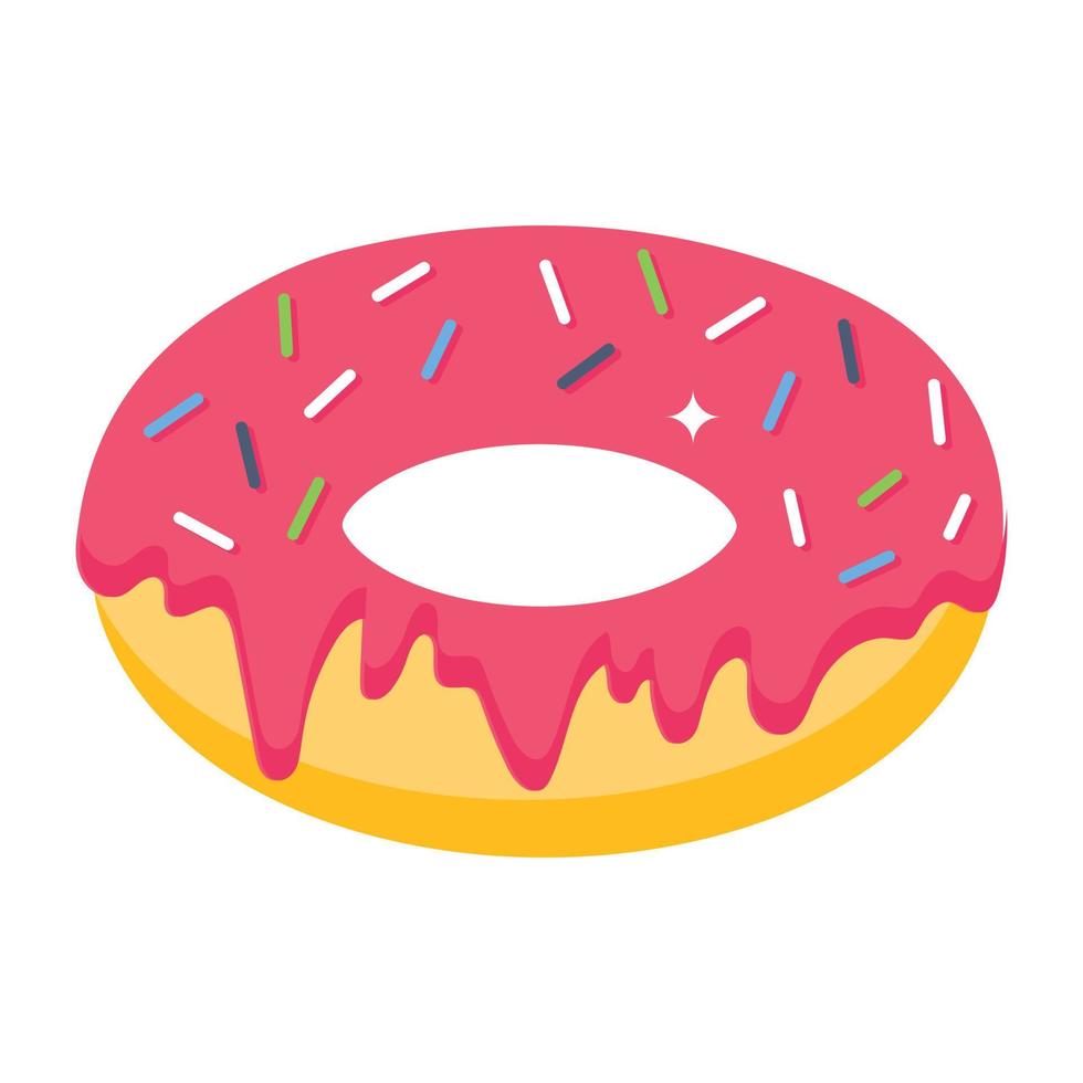 isometrische vector icoon van donut, zoetwaren item