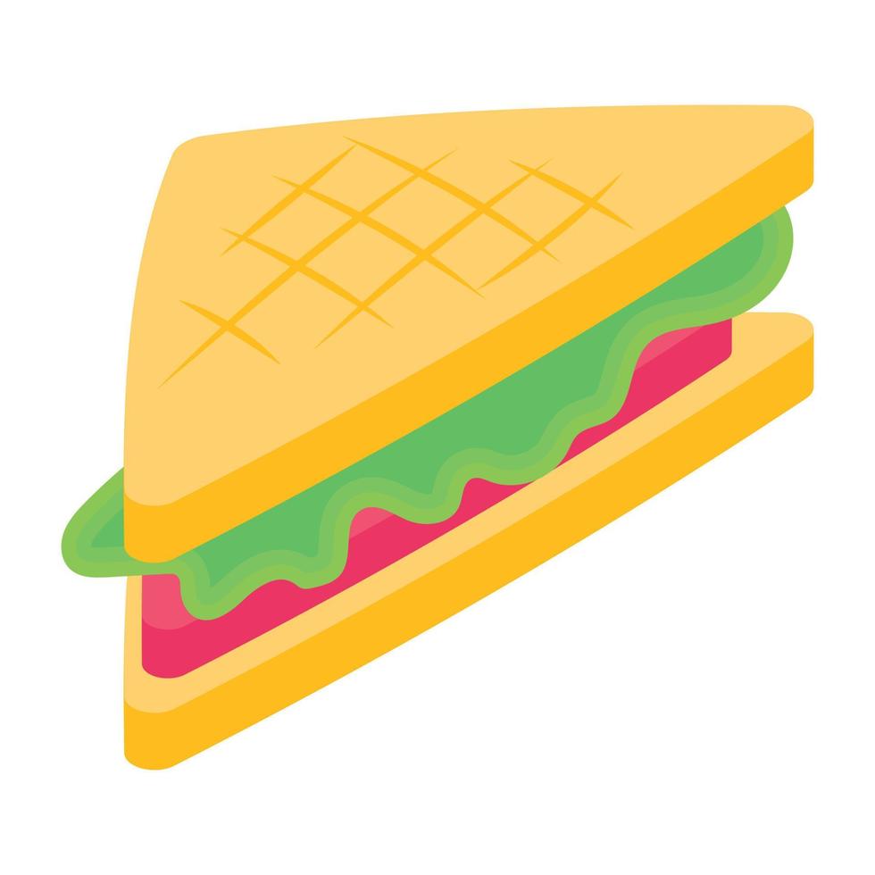 een icoon van sandwich isometrisch ontwerp vector