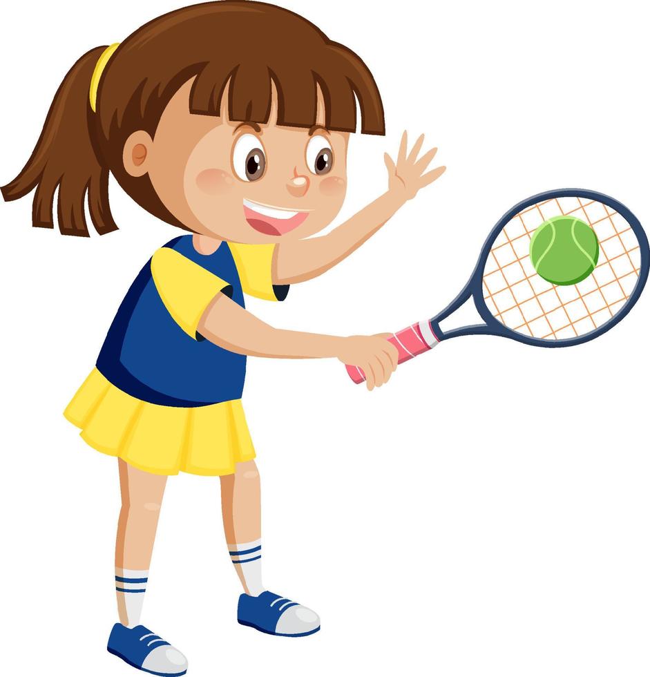 schattig meisje tennisser cartoon vector