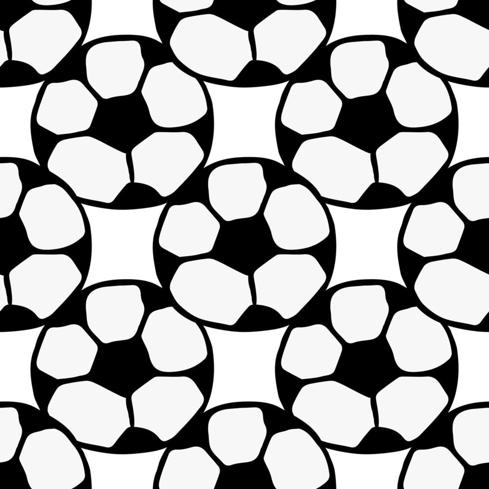 naadloos patroon met voetbal. doodle vectorillustratie met voetbal bal op witte achtergrond. gekleurde voetbal achtergrond vector