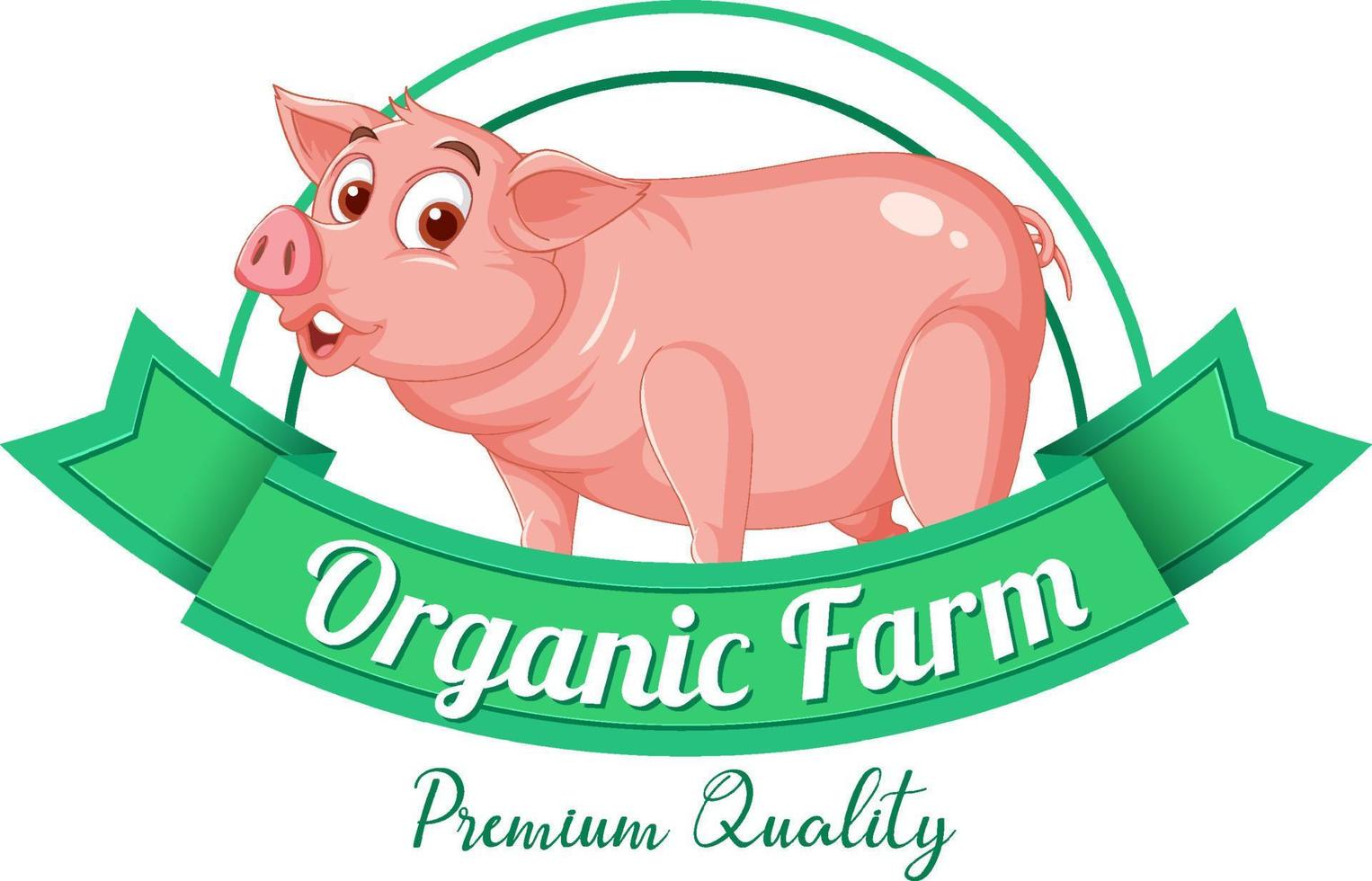 varken stripfiguur logo voor varkensvleesproducten vector