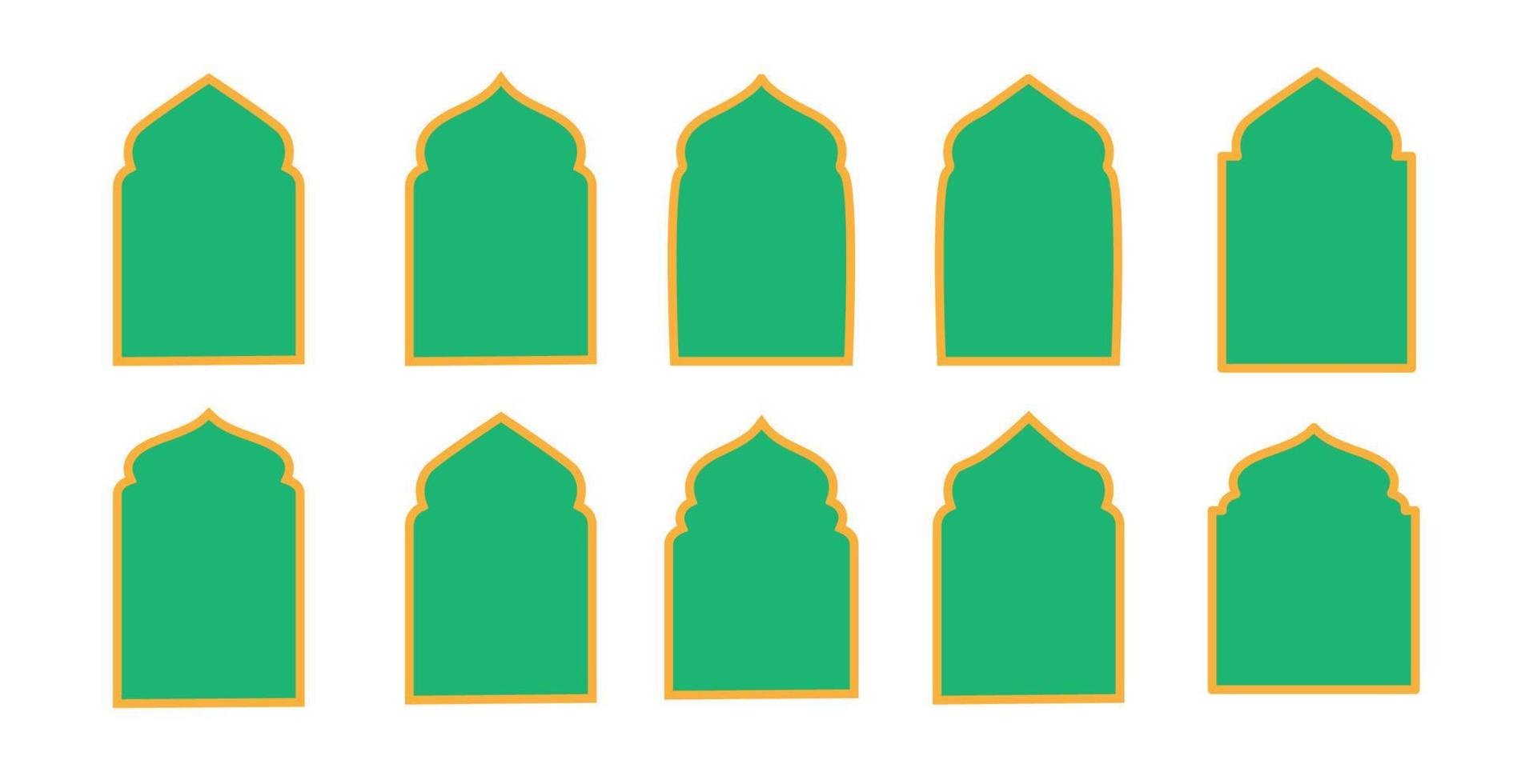 badge frame ramadan set vector