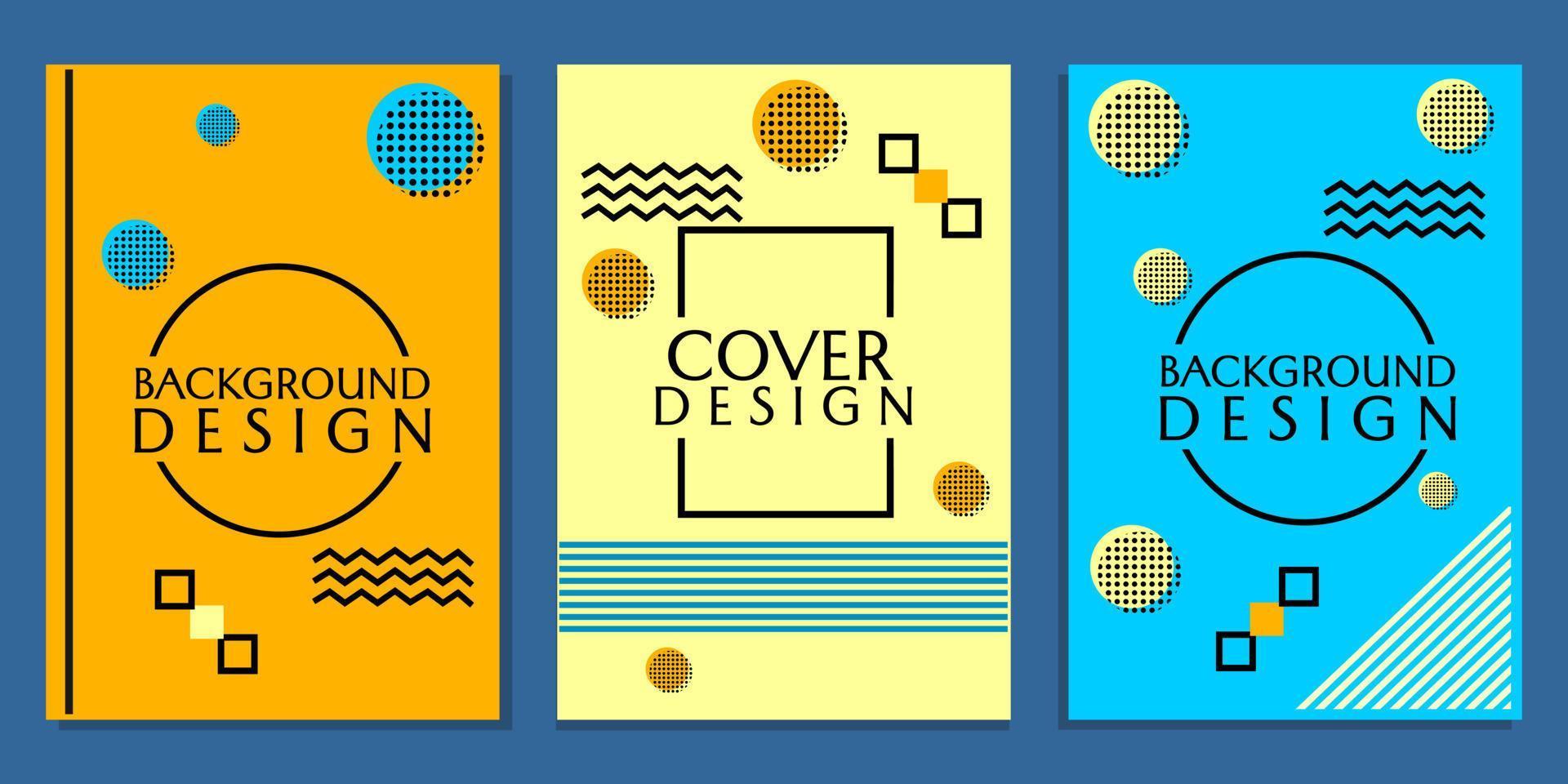 set covers met memphis-stijl achtergronden en abstracte geometrische elementen. gebruikt voor presentatieontwerpen, omslagen, banners vector