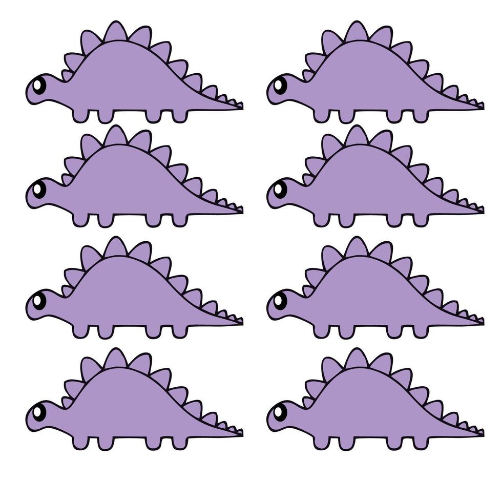 set vectoren met dinosaurussen klaar om er stickers van te maken of om ze uit elkaar te halen voor je eigen ontwerp.