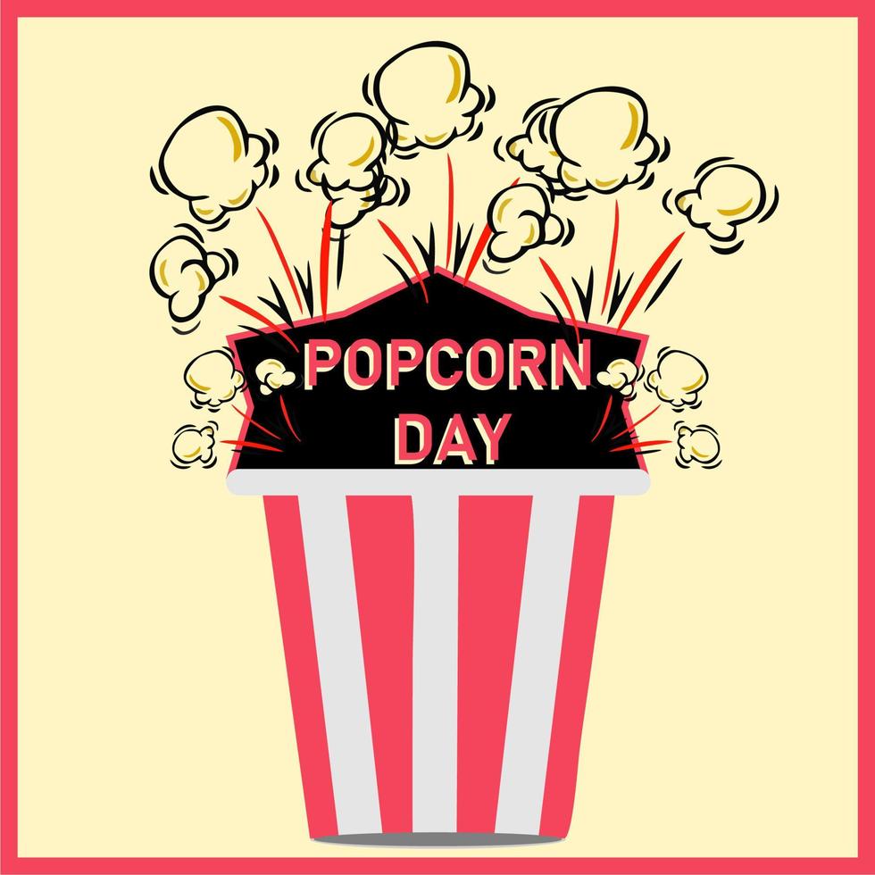 nationale popcorn dag vectorillustratie. vector