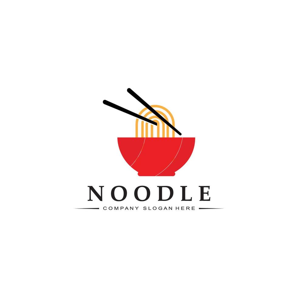 een verzameling noedellogo-inspiratie. Chinees eten en kom ontwerpsjabloon. retro concept illustratie vector