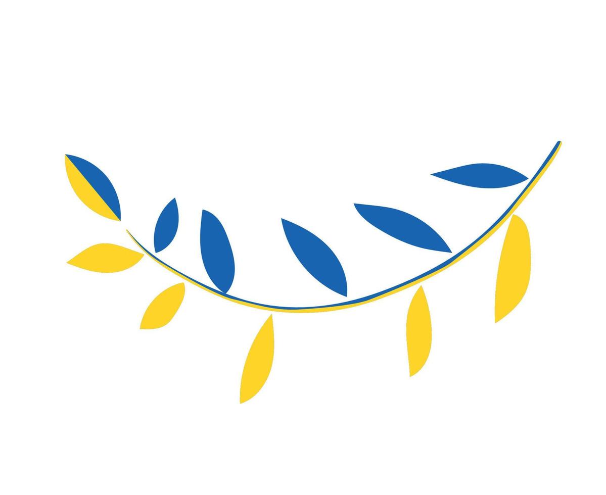 Oekraïne vlag boom bladeren embleem nationaal europa abstract symbool vector illustratie design