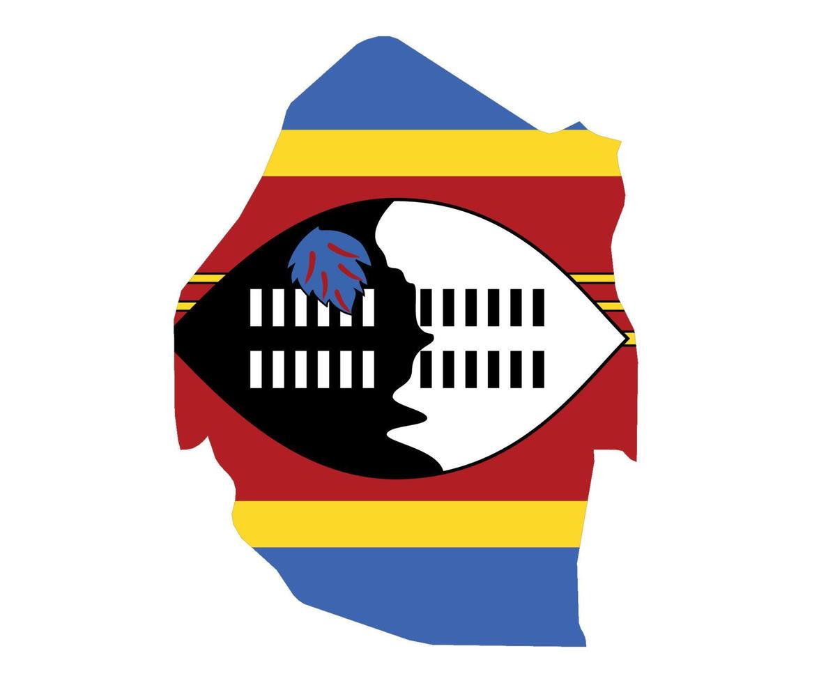 eswatini vlag nationaal afrika embleem kaart pictogram vector illustratie abstract ontwerp element