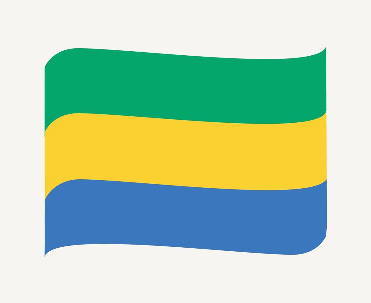 Gabon vlag nationaal afrika embleem lint pictogram vector illustratie abstract ontwerp element