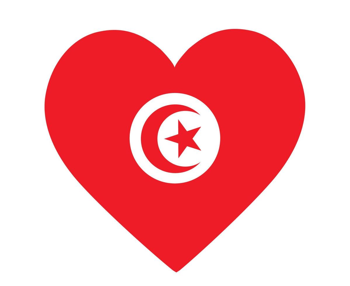 tunesië vlag nationaal afrika embleem hart pictogram vector illustratie abstract ontwerp element