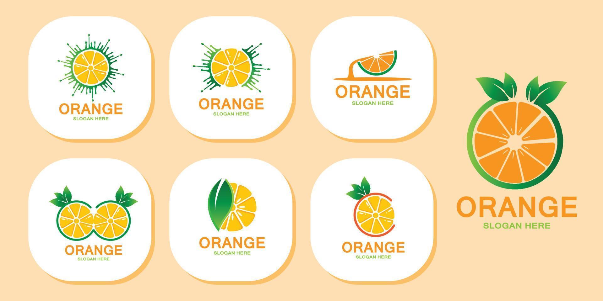 oranje fruit logo pictogram vector. plant inspiratie, illustratie vector