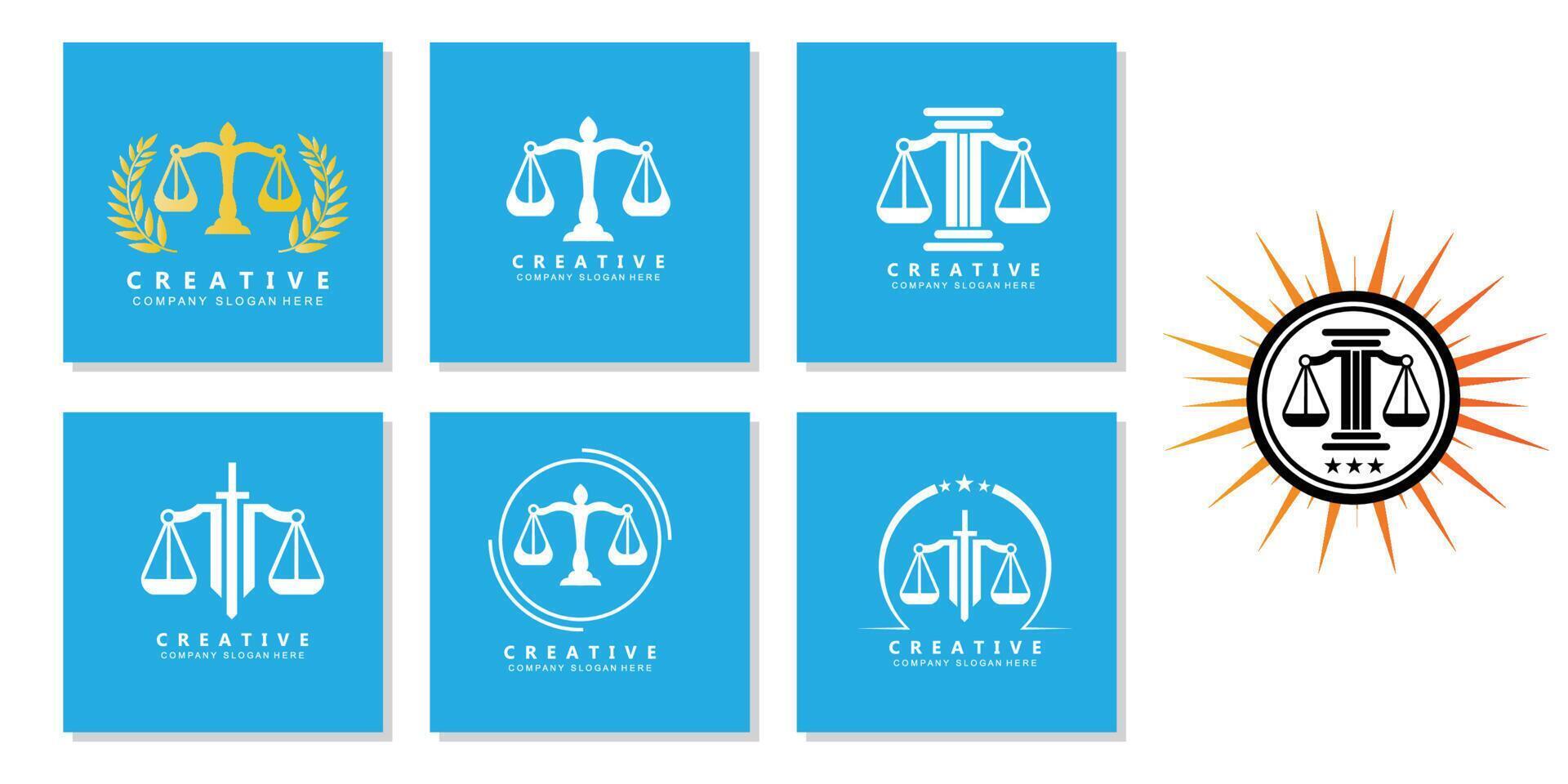 advocaat of justitie wet logo vector ontwerp, pictogram illustratie