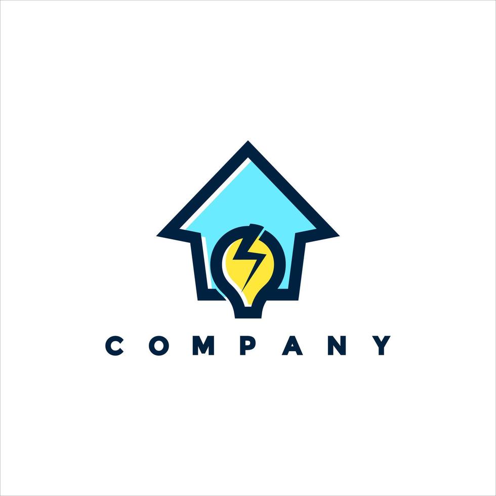 modern plat elektrisch huis logo afbeelding ontwerp voor uw bedrijf vector