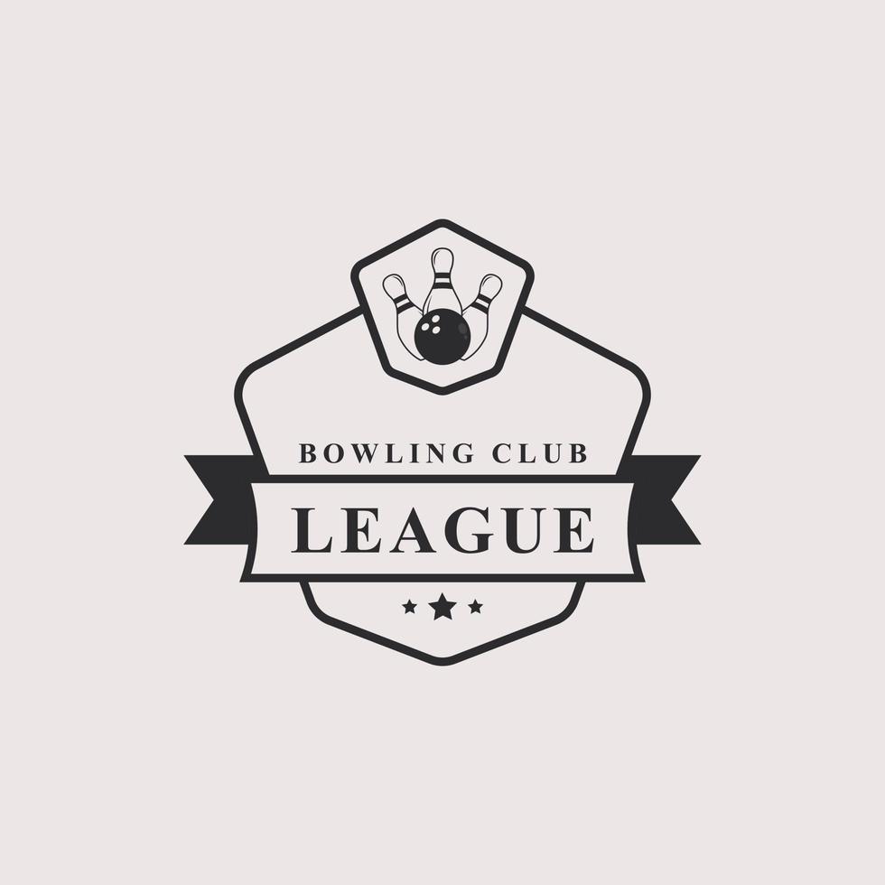 vintage retro badge bowling logo's emblemen en logo-sjablonen vector