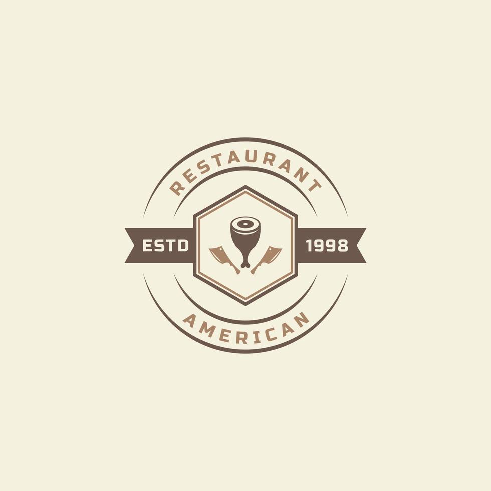 vintage retro badge restaurant en café iconen, fast food logo ontwerp silhouetten vector