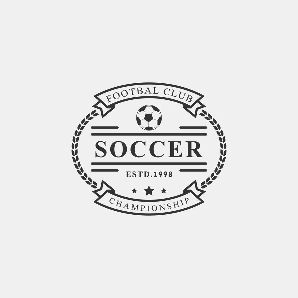 vintage retro badge kampioenschap voetbal voetbal toppen logo ontwerp inspiratie vector
