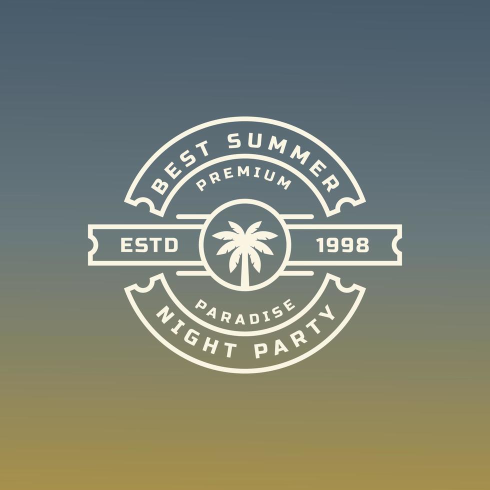vintage retro badge zomervakantie label typografie logo sjablonen voor wenskaarten, posters en kledingontwerp vector