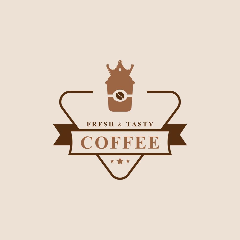 klassieke retro badge coffeeshop logo's. beker, bonen, café vintage stijl ontwerp vectorillustratie vector