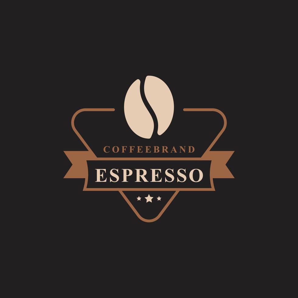 klassieke retro badge coffeeshop logo's. beker, bonen, café vintage stijl ontwerp vectorillustratie vector