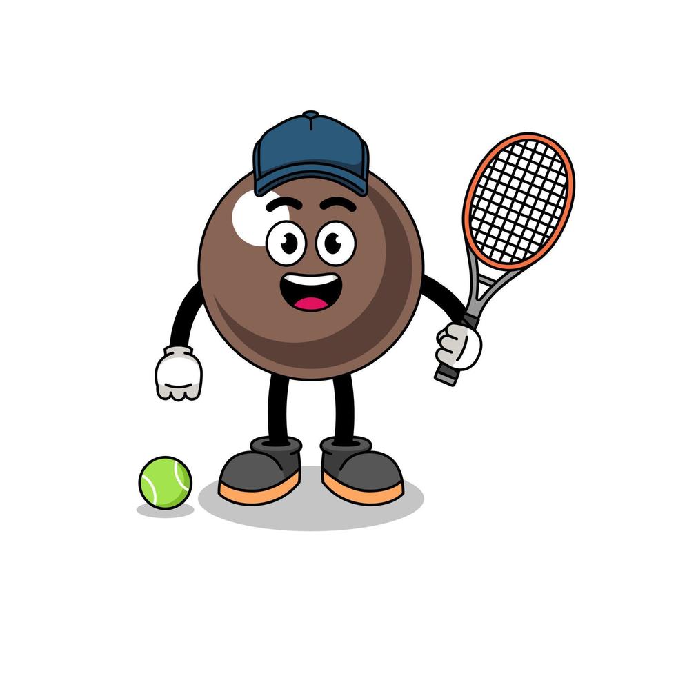 tapioca parel illustratie als een tennisser vector