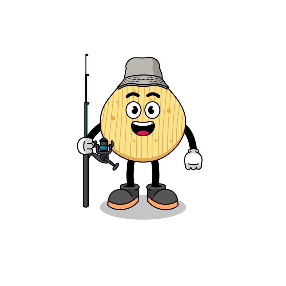 mascotte illustratie van chips visser vector