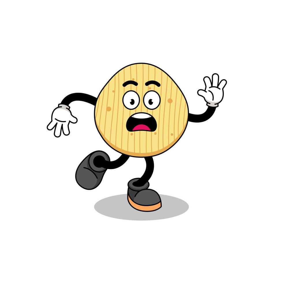 uitglijdende aardappelchips mascotte illustratie vector