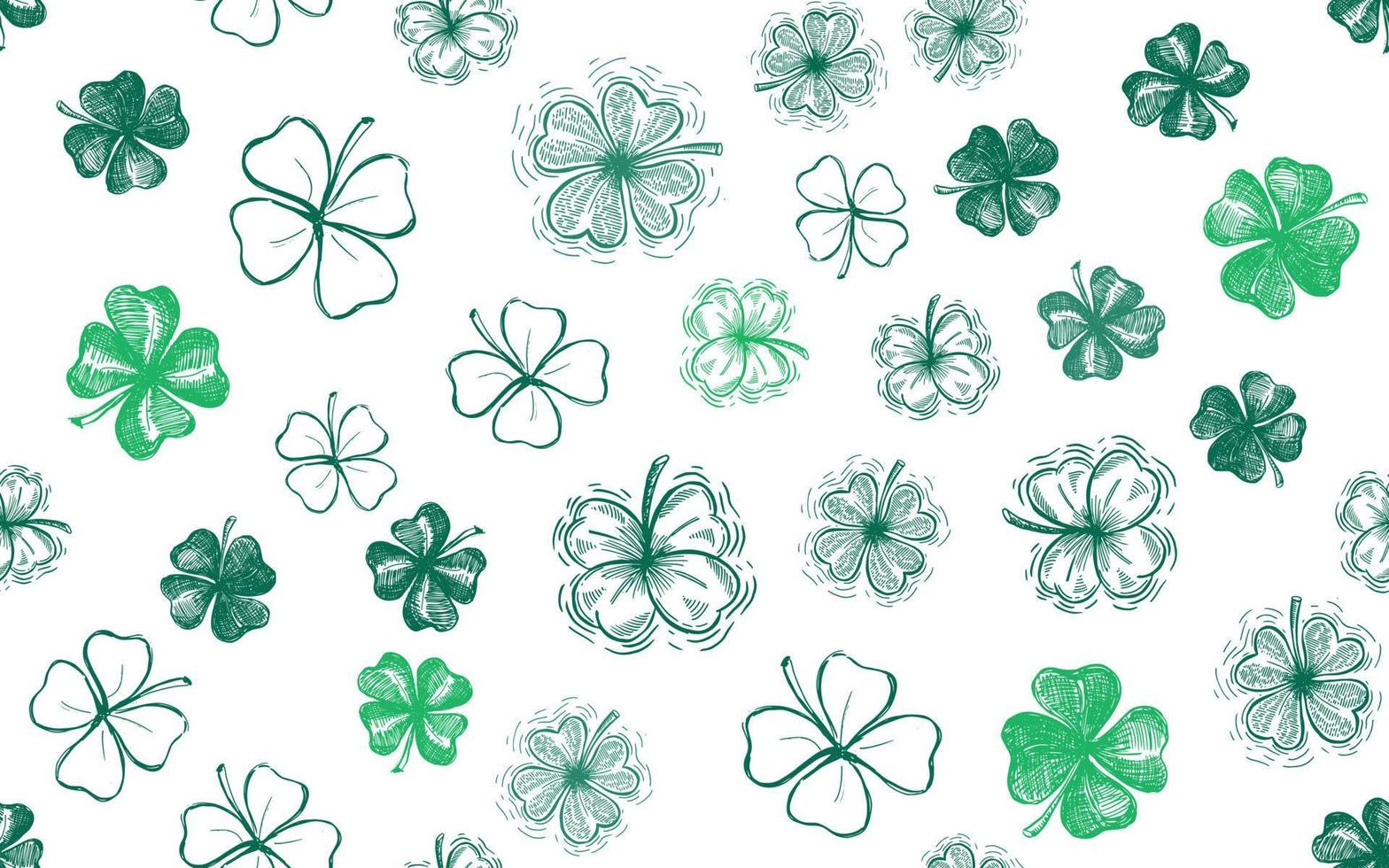 klaver set, st. Patrick's dag. handgetekende illustraties. vector. vector