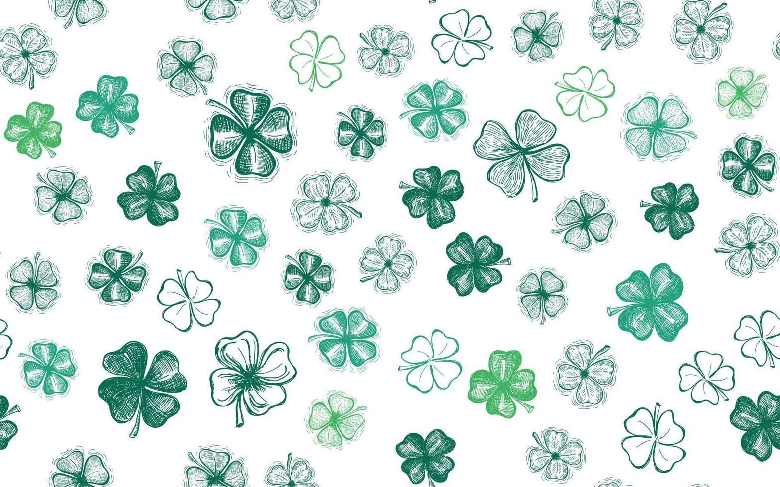 klaver set, st. Patrick's dag. handgetekende illustraties. vector. vector