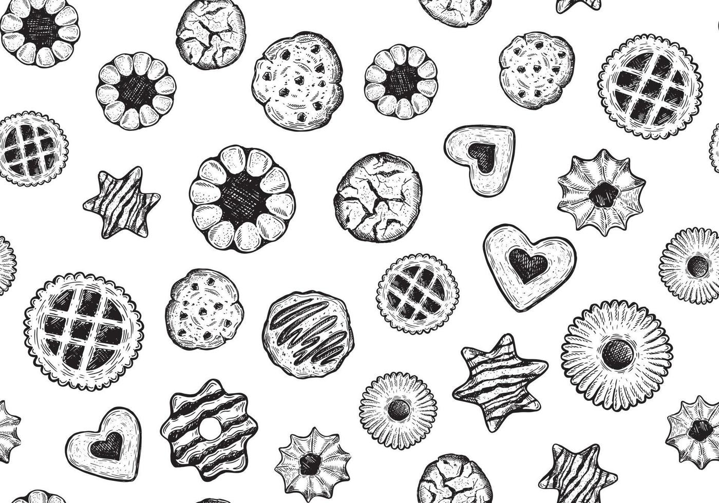 cookie set hand getekende illustratie. vector. vector