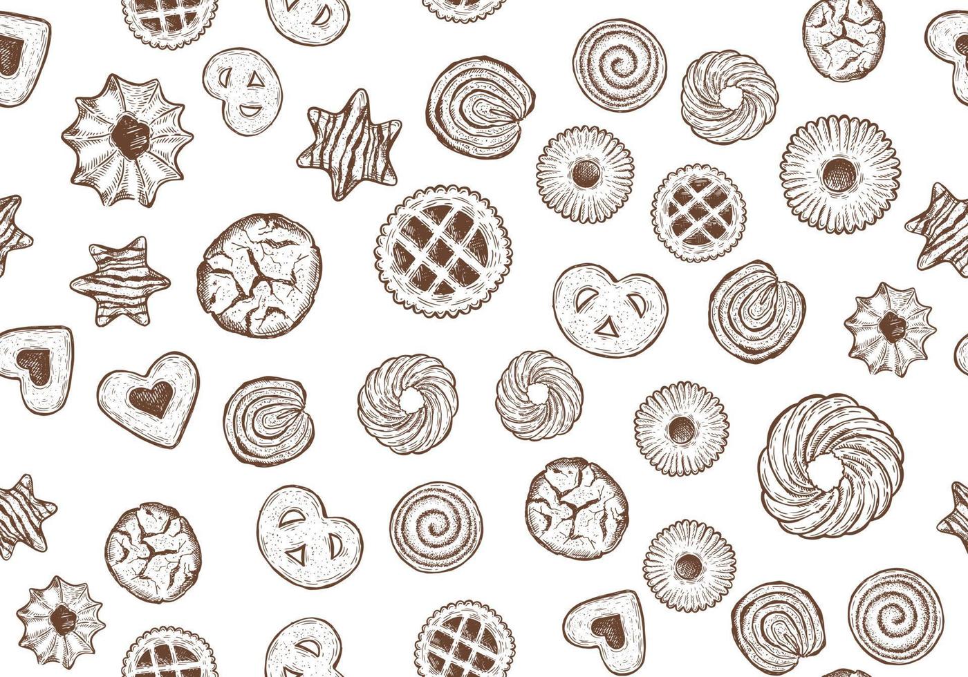 cookie set hand getekende illustratie. vector. vector