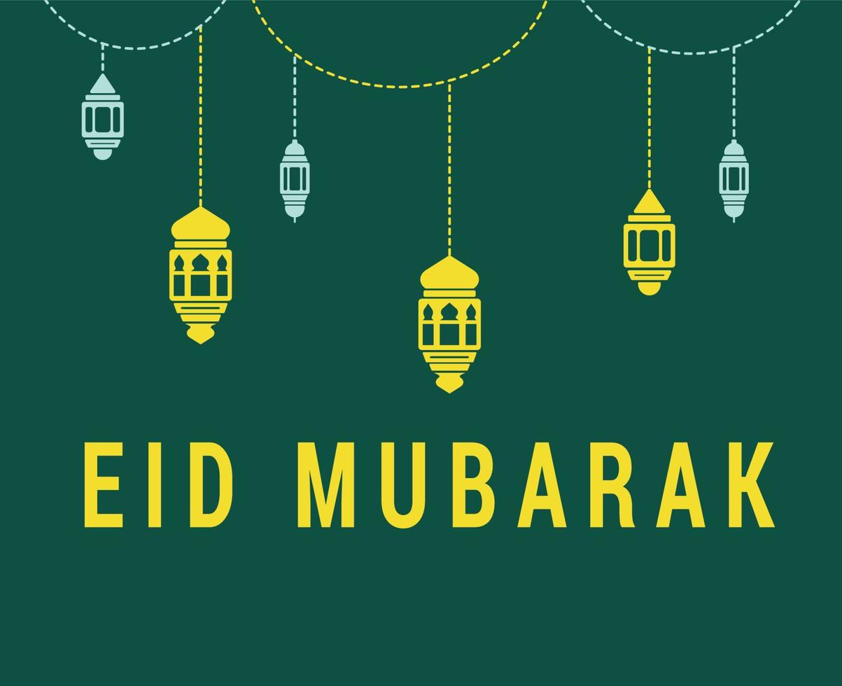 eid mubarak abstract ontwerp vectorillustratie geel en groen vector