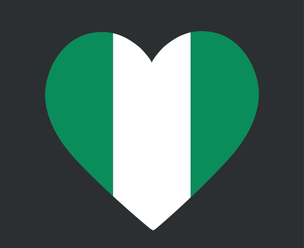 nigeria vlag nationaal afrika embleem hart pictogram vector illustratie abstract ontwerp element