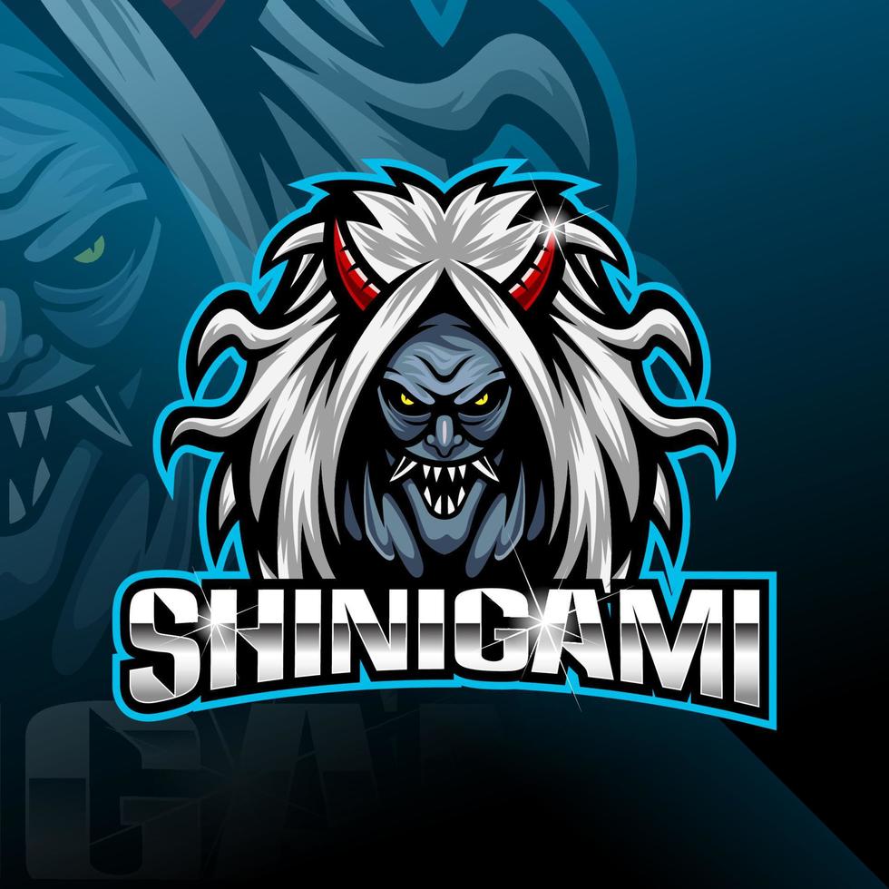 shinigami esport mascotte logo ontwerp vector