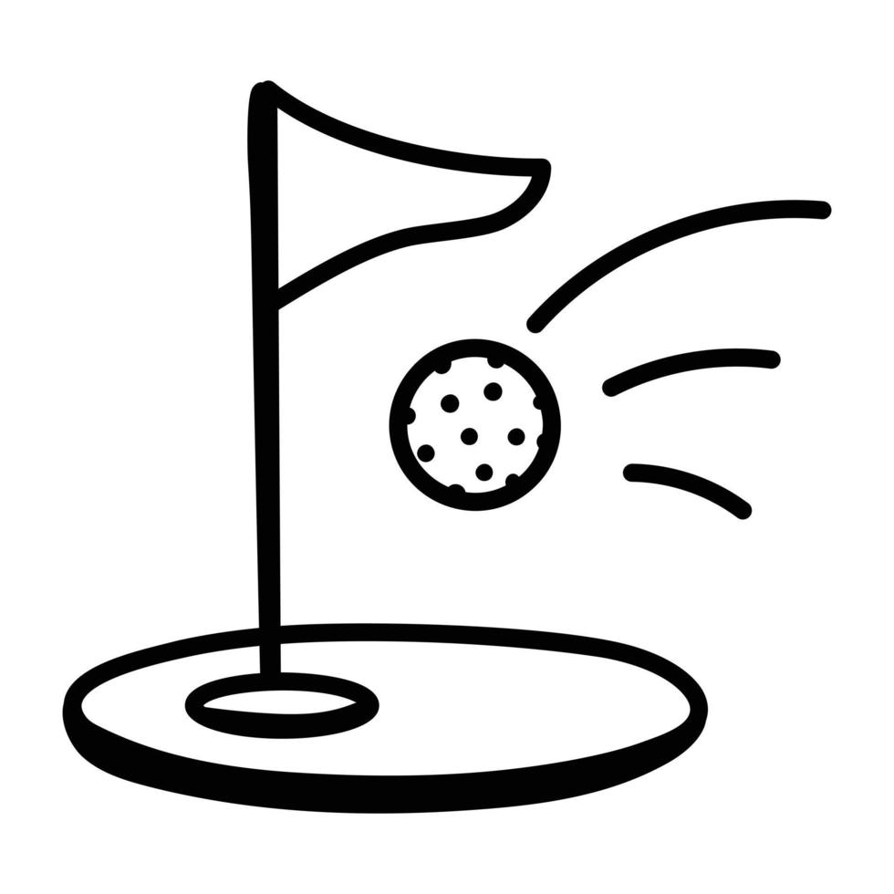 moderne doodle icoon van golfen vector