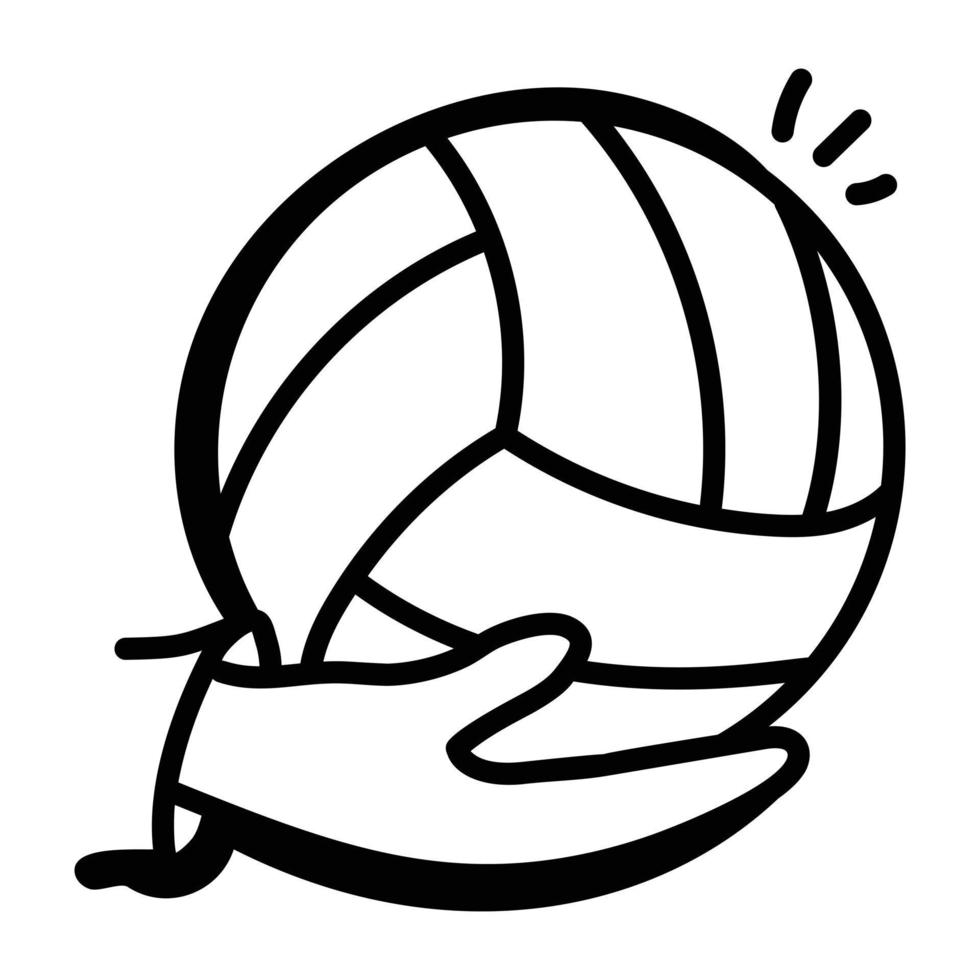 trendy doodle icoon van een volleybal vector