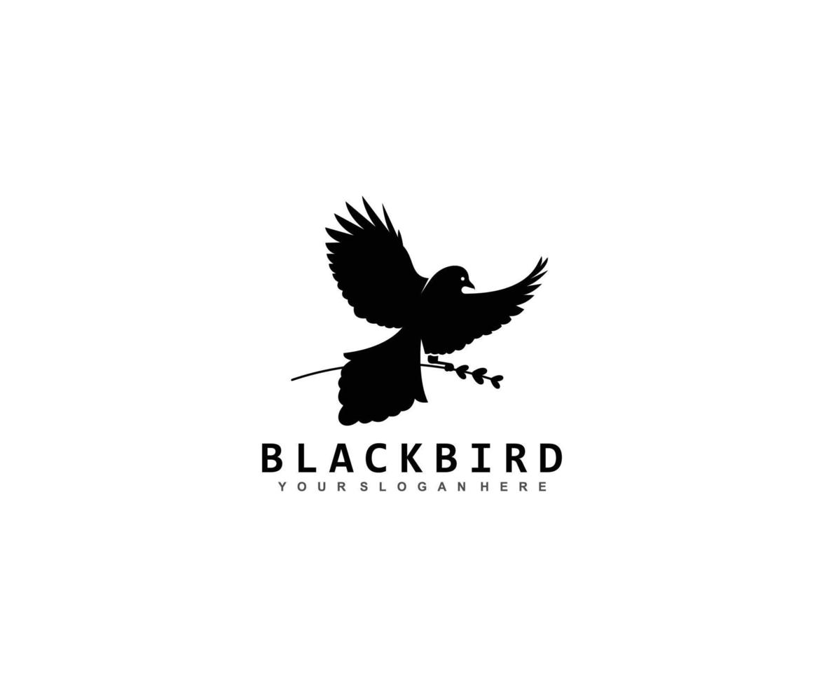 zwarte vogel logo ontwerp, sillhouette vogel logo vector