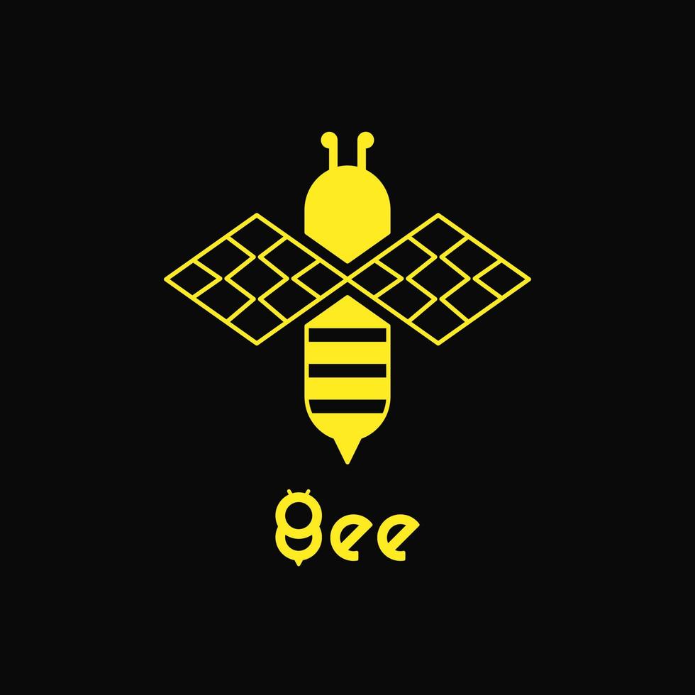 honingbij logo concept. modern, plat, eenvoudig en minimalistisch logo. geel en zwart. geschikt voor logo, pictogram, symbool, mascotte en teken. zoals dier, insect, eten of drinken logo vector