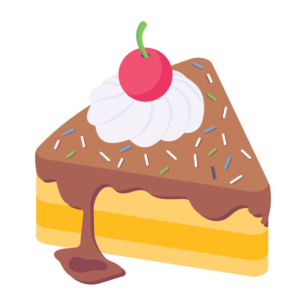 een icoon van cake slice isometrische vector