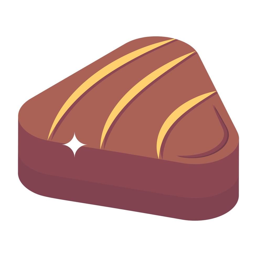 een choco fudge isometrisch pictogramontwerp vector