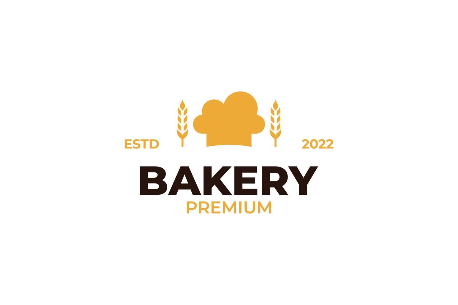 platte bakkerij chef-kok logo illustratie vector ontwerpsjabloon